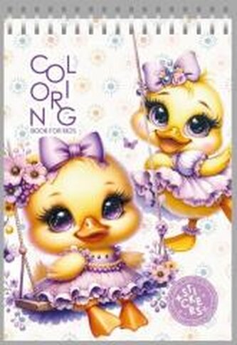 Kolorowanka 148x210 z naklejkami 26obrazków Kaczus