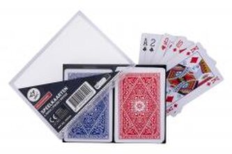 Komplet 2 talii kart w etui 100% platik 4 index