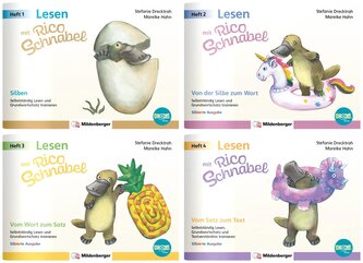 Lesen mit Rico Schnabel, Heft 1-4, silbierte Ausgabe mit BOOKii-Funktion. Paket