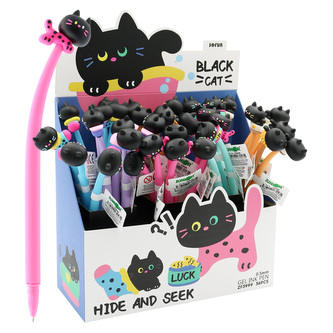 Gelové pero JUNIOR Black Cat 0,5 mm - modré