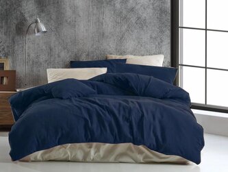 Mušelínové povlečení 140x200, 70x90cm tmavě modré