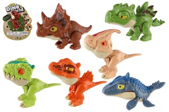 Dinosaurus kousací plast 8cm mix druhů na kartě 13x16x4cm