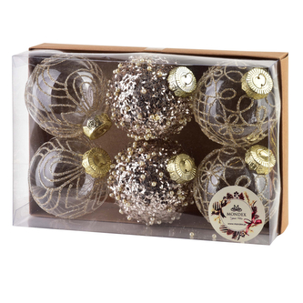 SANTA LILA Komplet 6 bombek