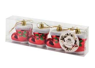 SANTA LILA Komplet 4 bombek But 5x3,5x6cm