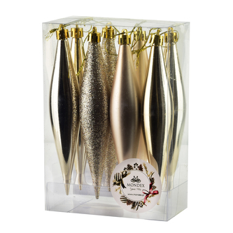 SANTA LILA Komplet 8 bombek sople