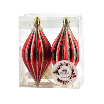 SANTA LILA Komplet 2 bombek czerwonych