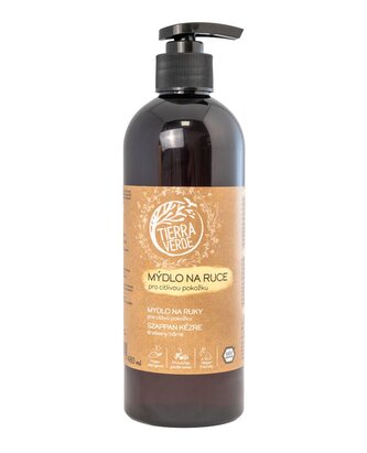 Tierra Verde Tekuté mýdlo na ruce - citlivá pokožka 480 ml - s českým bio jitrocelem Tierra Verde Tekuté mýdlo na ruce - citlivá pokožka 480 ml - s českým bio jitrocelem