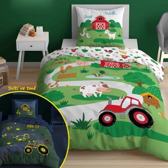 DETEXPOL Povlečení Farma na kopci svítící  Bavlna, 140/200, 70/80 cm