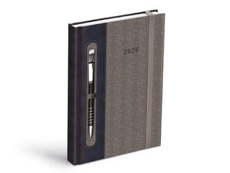 diář 2026 D801 PU dark blue/gray - na propisku s gumkou 7781457
