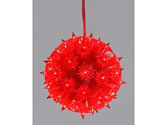 Světla vánoční koule červená100 žárovek 15 cm