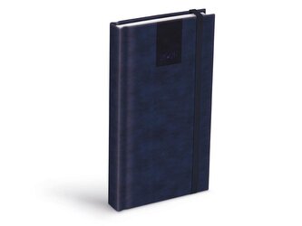 diář 2026 D802 PU s gumkou bluegray 90x170mm 7781499