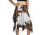 Sukně krátká TUNDE, hnědo - bílá, paví pera