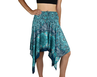 Sukně krátká TUNDE, vločky, tyrkysová, var. B