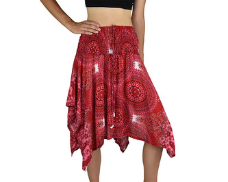 Sukně krátká TUNDE, červená mandala, var. B