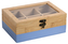 KESPER Box na čajové sáčky, 6 přihrádek, bambus modrý 21,5x15x8,5cm