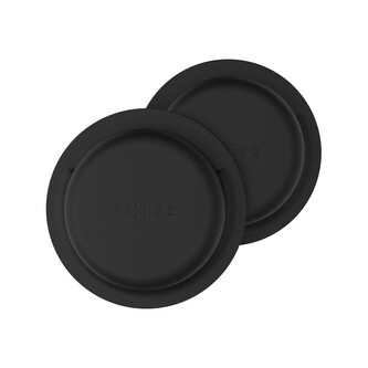 FIXED Silky Sticker silikonové nalepovací pouzdro pro Apple AirTag (2 ks) černé
