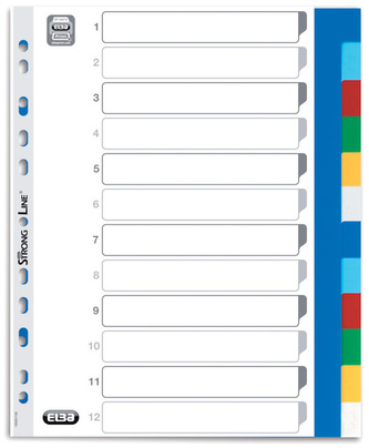 Przekładki A4 12-kol.MAXI PP, Elba