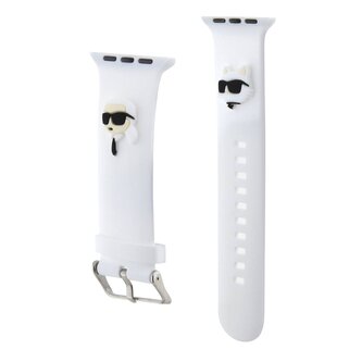 Karl Lagerfeld Karl and Choupette Head NFT Řemínek pro Apple Watch 38/40/41 White (Pošk. Balení)