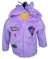 Dívčí mikina chlupatka MY LITTLE PONY na zip s kapucí, fialová, velikost: 104