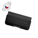 Fixed Horizontální kožené pouzdro Posh se zavíráním, velikost 6XL+, černé