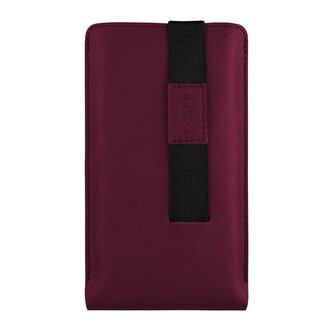 Fixed Univerzální pouzdro Lucca se zavíracím popruhem pro telefony do 6,6", vínové