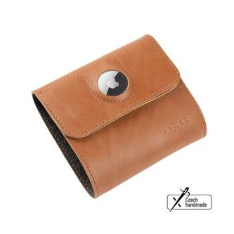 Fixed Kožená peněženka Classic Wallet for AirTag z pravé hovězí kůže, hnědá