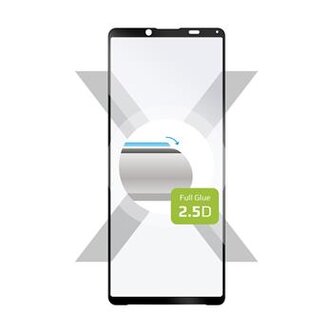 Fixed Ochranné tvrzené sklo Full-Cover pro Sony Xperia 10 III, lepení přes celý displej, černé