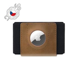 Fixed Kožená peněženka Tiny Wallet for AirTag z pravé hovězí kůže, hnědá