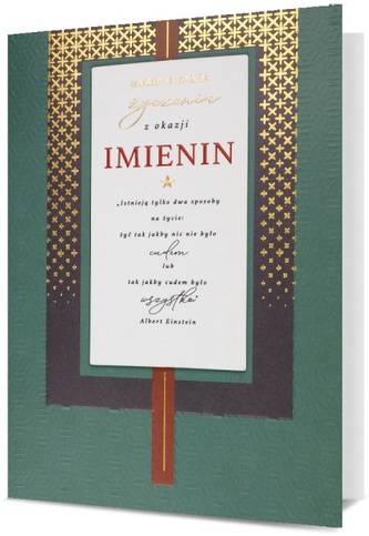 Karnet B6 HM-200 Imieniny męskie, zielone HM-200-2973