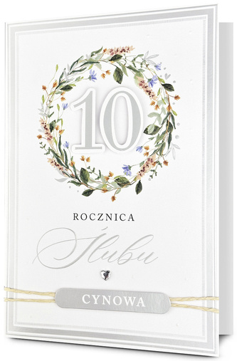 Karnet B6 10 rocznica ślubu, wianek HM200-3401