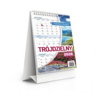 Kalendarz 2026 biurkowy trójdzielny Lux