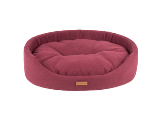 Pelíšek pro psa oválný MONTEGO vínová velikost XXL 86x76x17,5 cm
