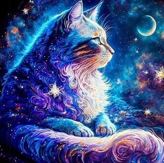 NORIMPEX Diamantové malování Vesmírná kočka 30x40cm