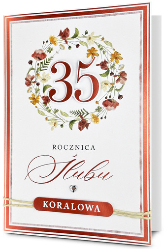 Karnet B6 35 rocznica ślubu, wianek HM200-3406