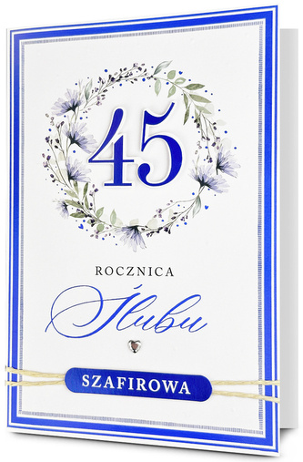 Karnet B6 45 rocznica ślubu, wianek HM200-3408