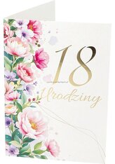 Karnet B6 18 Urodziny, kwiaty 18-006