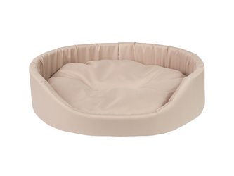Pelíšek pro psa oválný BASIK béžová velikost XS 40x32x12 cm