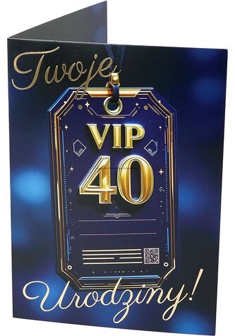 Karnet B6 40 Urodziny męskie VIP RU-004