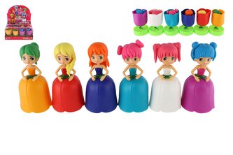 Panenka květinová víla plast 12cm pevné tělo mix druhů v blistru 12ks v boxu