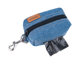 Pouzdro na sáčky na psí exkrementy JEANS světle modrá 9x5x4 cm