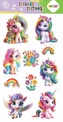 Tatuaże zmywalne FLOWER UNICORNS HAPPY COLOR 100x200 mm