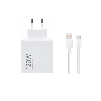 Xiaomi MDY-16-EN USB-A 120W Cestovní Nabíječka + USB-C 6A Datový Kabel White (Bulk) Xiaomi MDY-16-EN USB-A 120W Cestovní Nabíječka + USB-C 6A Datový Kabel White (Bulk)