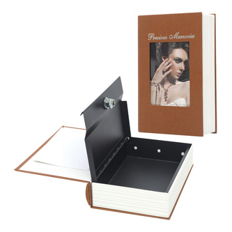 Kovový úložný box "kniha"