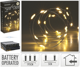 ŁAŃCUCH LED 40L CIEPŁA BIEL WEWNĘTRZNE 195CM NA BATERIE