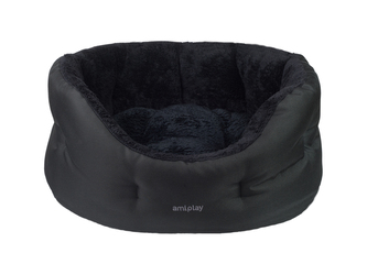 Pelíšek pro psa oválný ASPEINA COLOSSEUM černá velikost S 47x40x21 cm