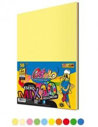 Papier ksero A4 160g 10 kolorów 50 arkuszy