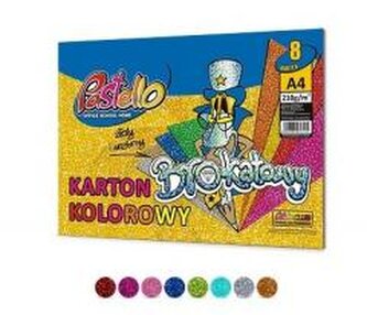 Karton brokat A4 210g 8 kartek mix