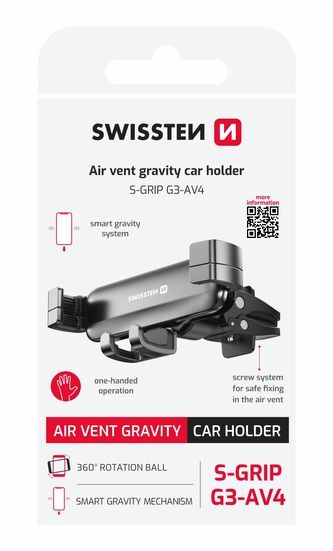 GRAVITY DRŽÁK DO VENTILACE AUTA SWISSTEN S-GRIP G3-AV4
