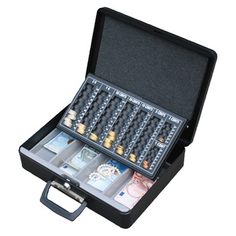 Pokladna kovová 14 "s EURO mincovníkem - černá