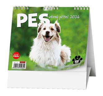 Stolní kalendář 2026 - IDEÁL - Pes - věrný přítel /s psími jmény/